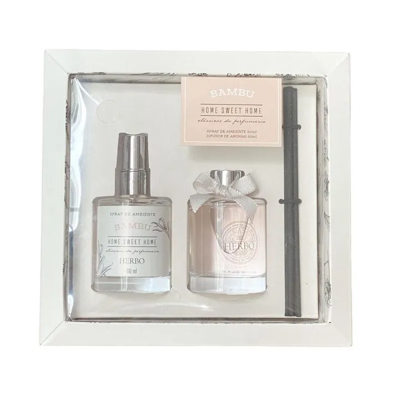 Kit mini home sray E difusor de aromas 60ML bambu herbo