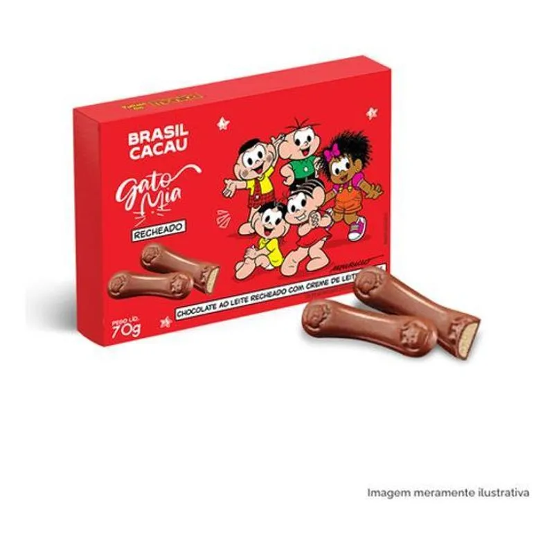 Gato Mia Recheado Duo Turma Da Mônica 70g Brasil Cacau