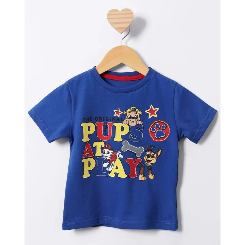 Camiseta Bebê Patrulha Canina Manga Curta Azul 2