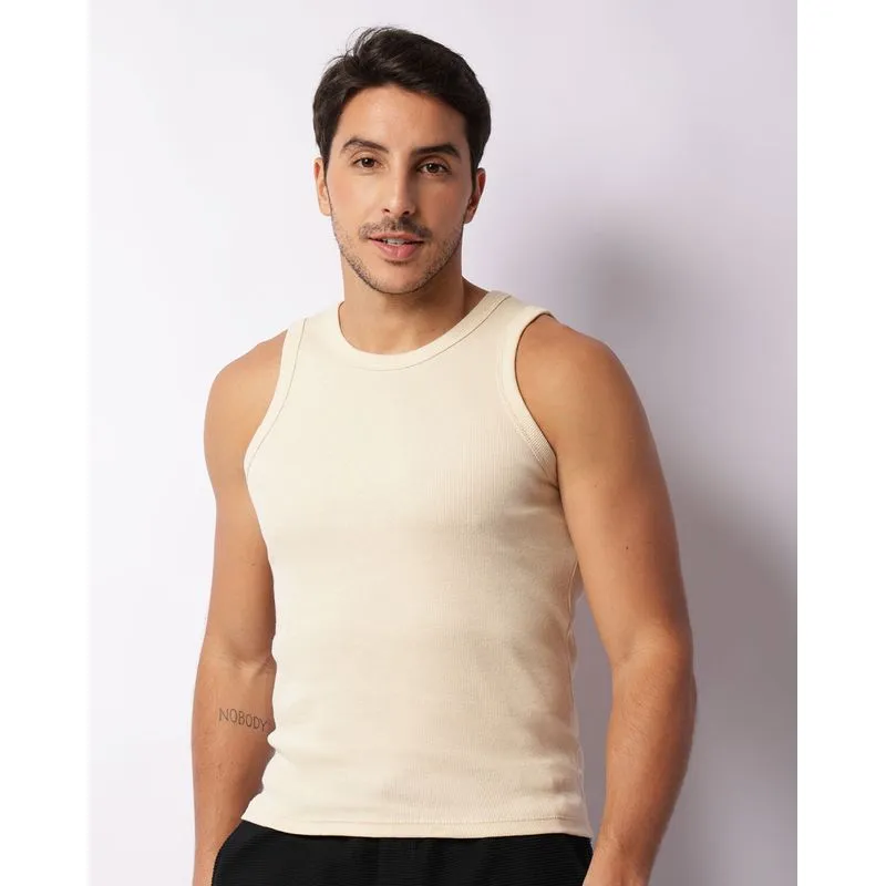 Regata Masculina Canelada Bege P