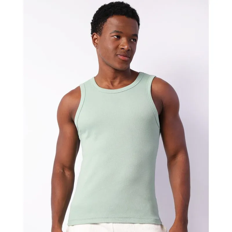 Regata Masculina Canelada Verde P