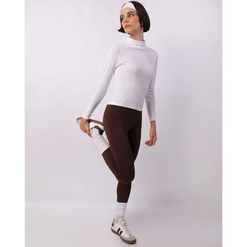 Calça Legging Feminina Sem Costura Marrom GG