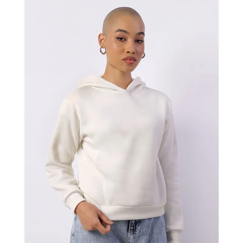 Blusão Moletom Feminino Com Capuz E Recortes Off White M