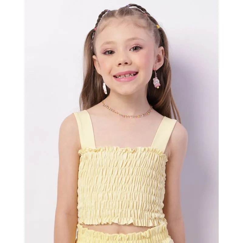 Regata Infantil Cropped Lastex Amarela 6