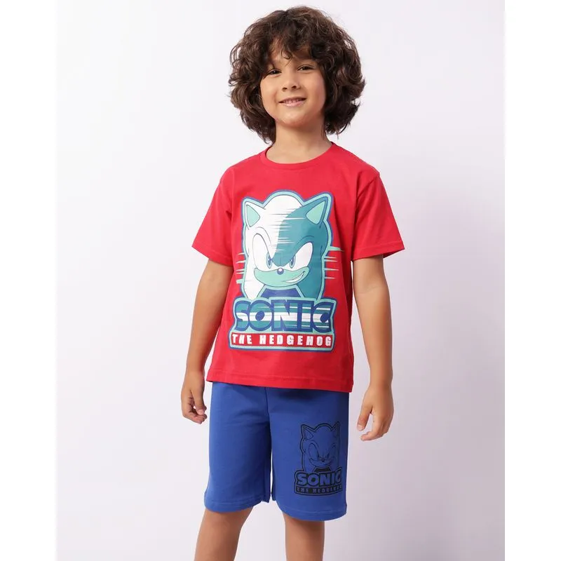 Conjunto Infantil Curto Sonic Vermelho 8