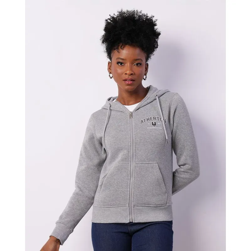Jaqueta Moletom Feminino Com Capuz Bolso Cinza P