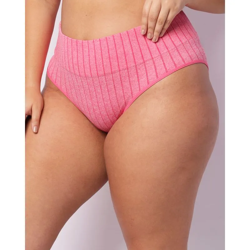 Calcinha Plus Size Feminina Biquíni Canelada Zee Rucci Rosa G1