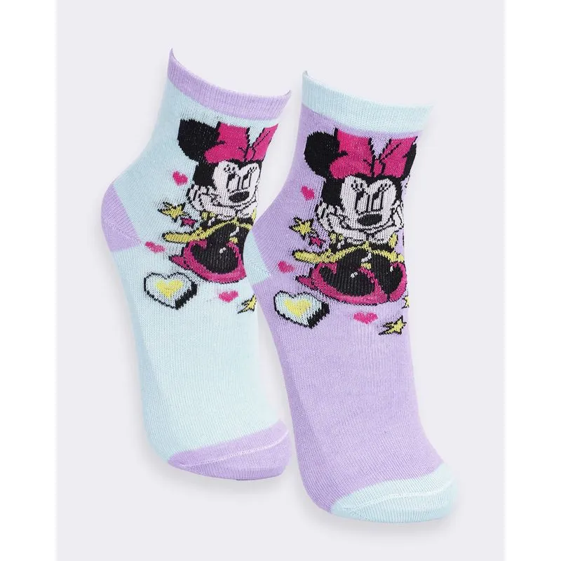 Kit 2 Pares De Meia Infantil Cano Curto Disney Estampa E Cores Sortidas 22 A 25