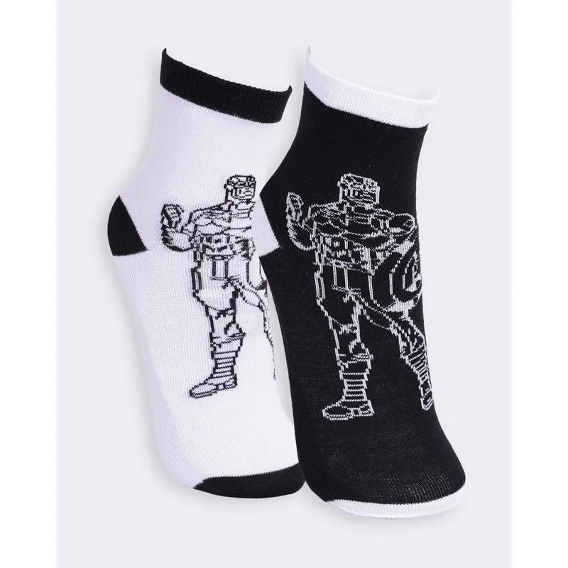 Kit 2 Pares De Meia Infantil Cano Curto Marvel Estampa E Cores Sortidas 30 A 33