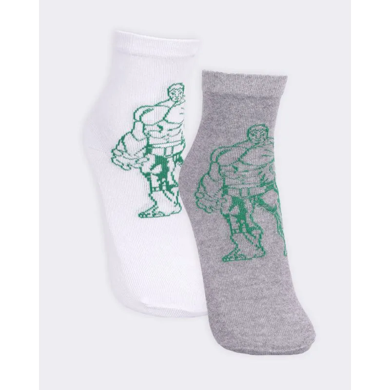 Kit 2 Pares De Meia Infantil Cano Curto Marvel Estampa E Cores Sortidas 22 A 25