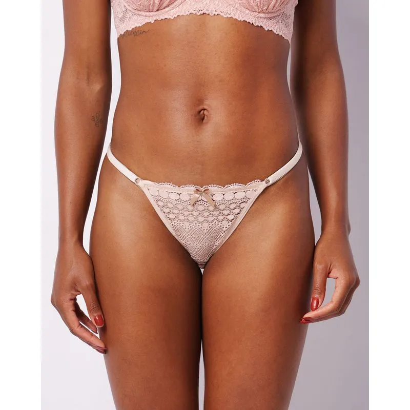 Calcinha Feminina String Renda Bege G