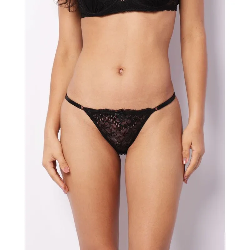 Calcinha Feminina String Renda Preta GG