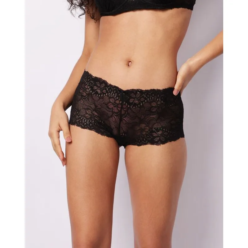 Calcinha Feminina Caleçon Renda Preta P