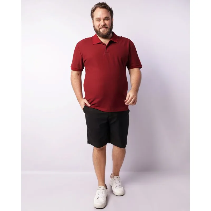 Bermuda Plus Size Masculina Reta Com Bolsos Preta G3