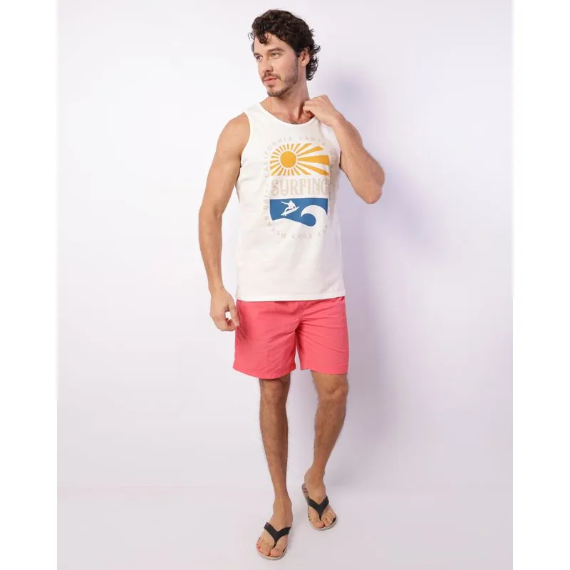 Bermuda Surf Masculina Reta Com Bolsos Neon Rosa XGG