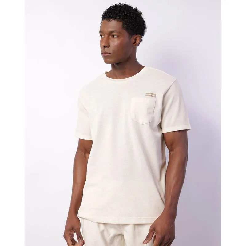 Camiseta Masculina Piquet Manga Curta Bege M