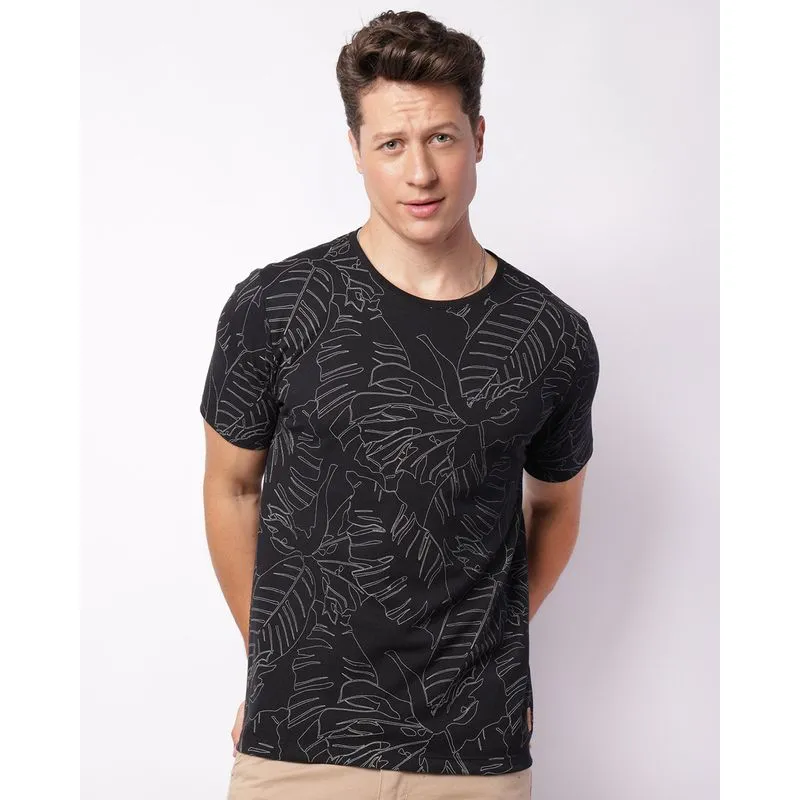 Camiseta Masculina Piquet Estampada Manga Curta Preta G