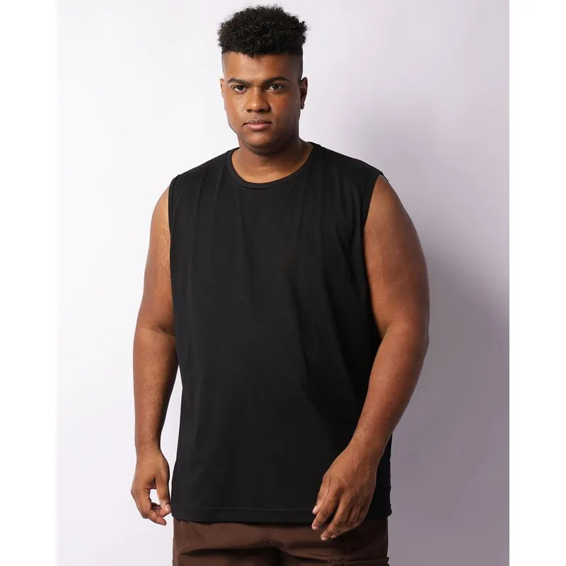 Regata Plus Size Masculina Básica Preta G4