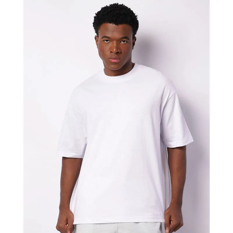 Camiseta Masculina Oversized Manga Curta Branca M