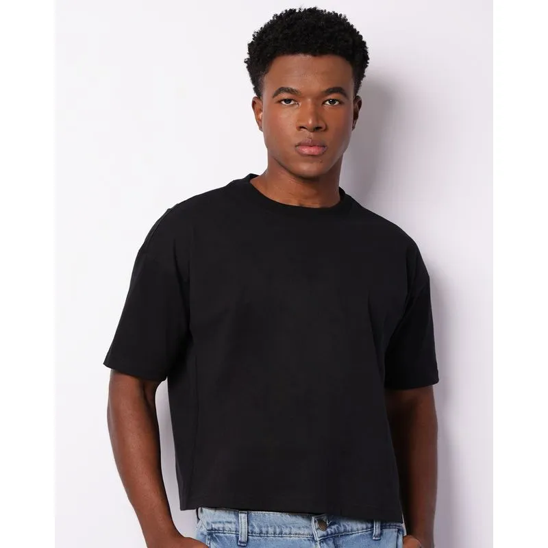 Camiseta Masculina Cropped Premium Manga Preta G
