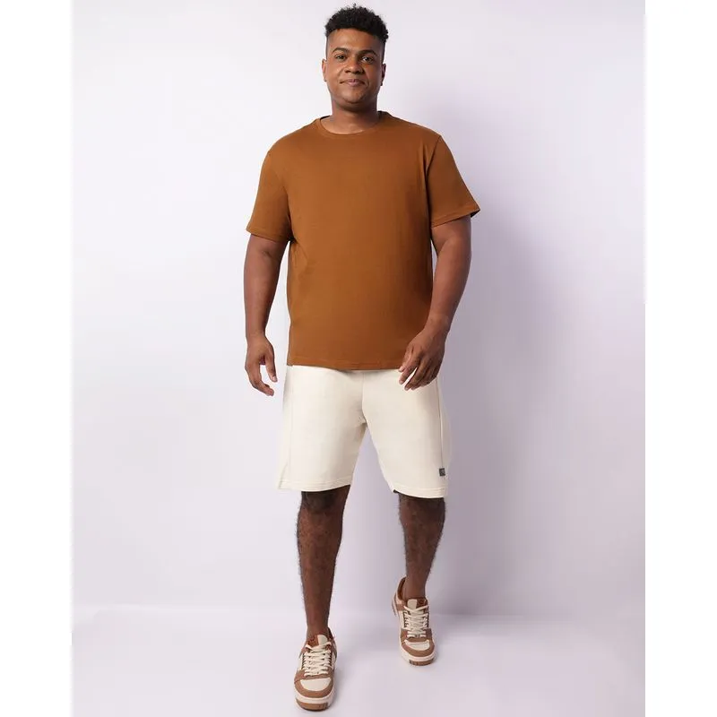 Bermuda Plus Size Masculina Moletinho Bolsos Off White G1