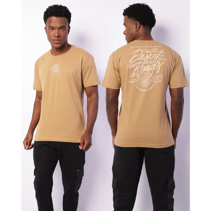 Camiseta Masculina Manga Curta Overcore Estampa Silk Bege GG