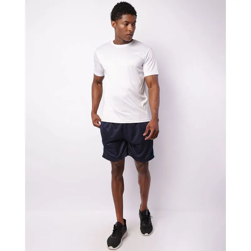 Bermuda Esportiva Masculina Dry Fit Faixa Neon Marinho M