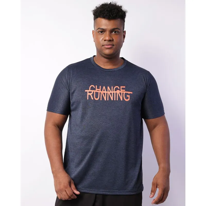 Camiseta Esportiva Plus Size Masculina Dry Fit Marinho G1