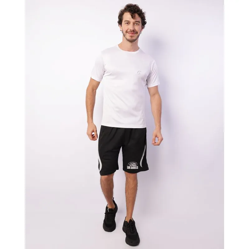 Bermuda Esportiva Masculina Dry Fit Com Bolsos Preto GG