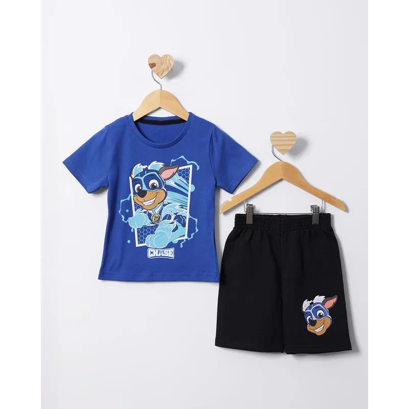 Conjunto Bebê Curta Patrulha Canina Chase Azul 2