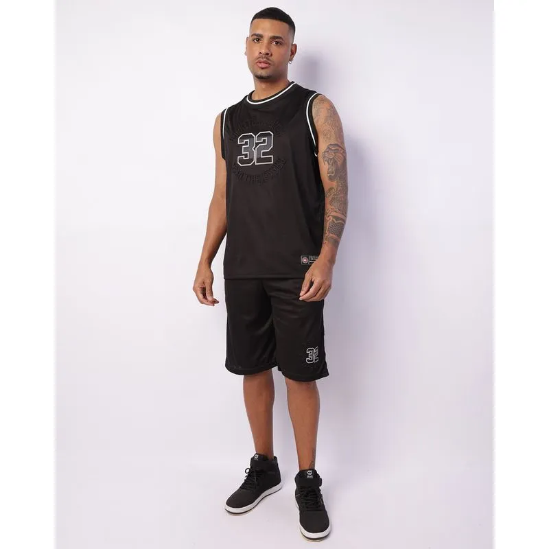 Bermuda Esportiva Masculina Dry Fit Estampa Com Cordão Preta M