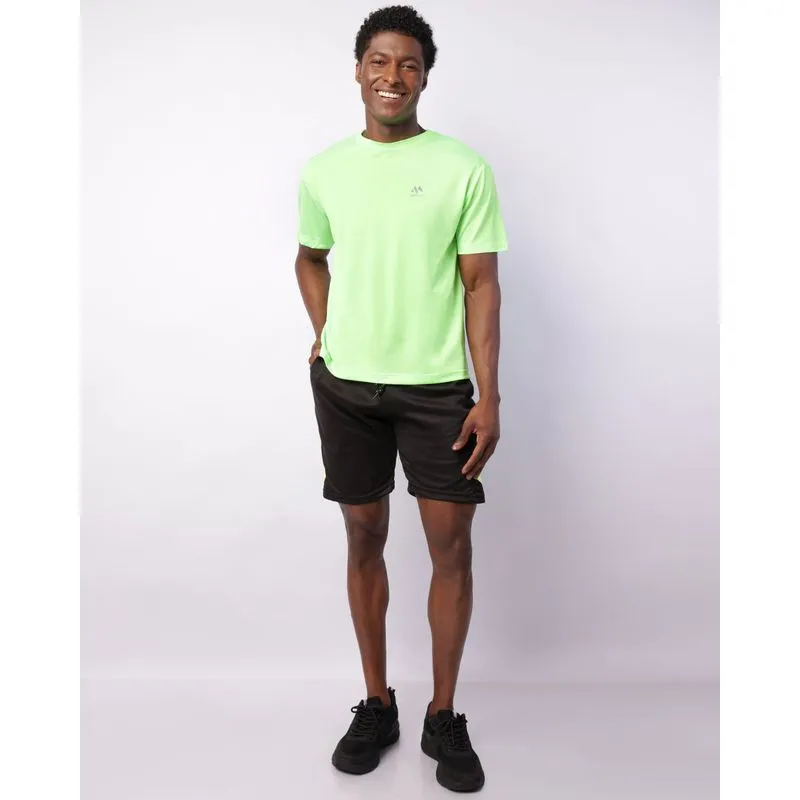Bermuda Esportiva Masculina Dry Fit Faixas Neon Preta P