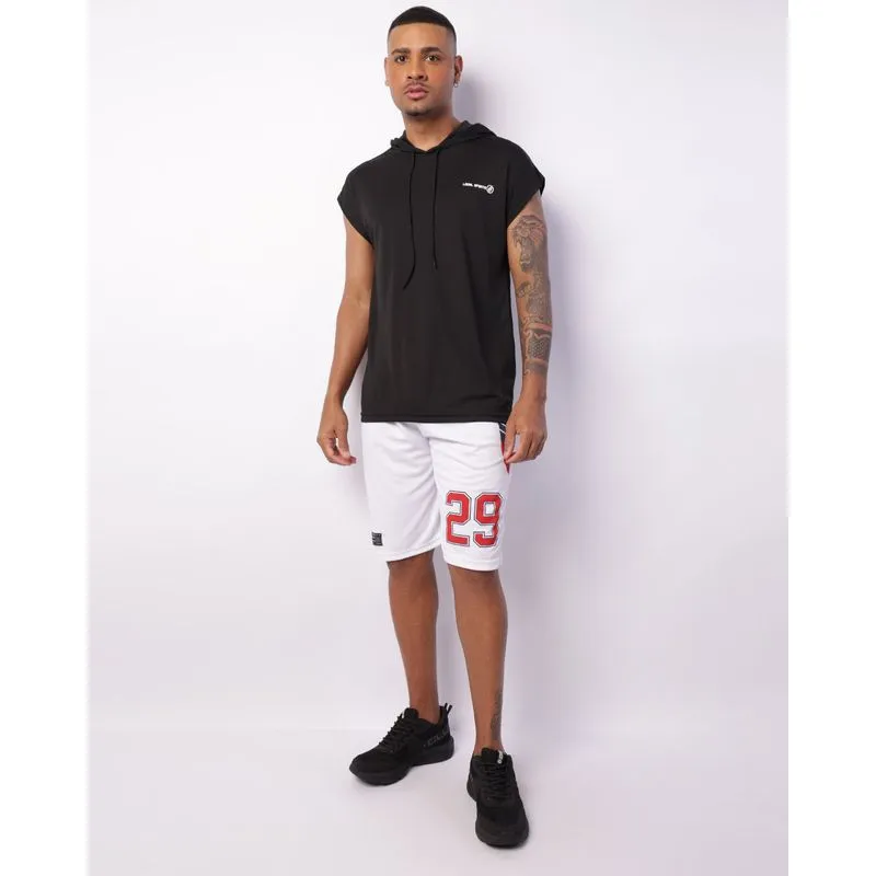 Bermuda Esportiva Masculina Dry Fit Estampa Basquete Com Cordão Branca G