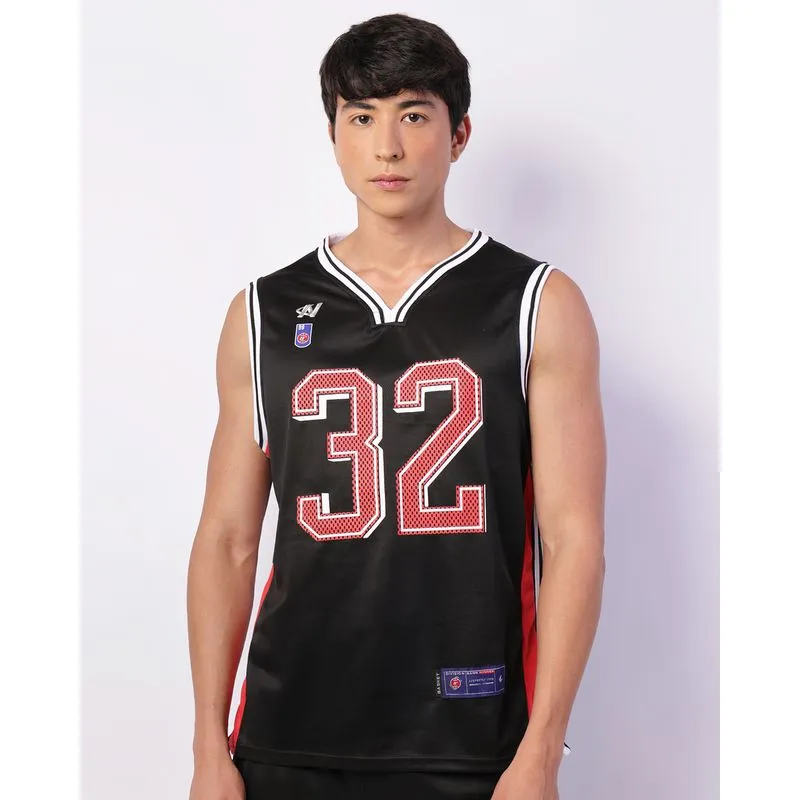 Regata Esportiva Masculina Dry Fit Basquete Gola V Preta GG