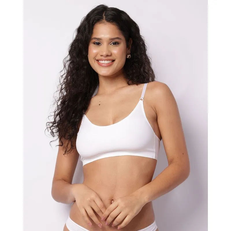 Sutiã Feminino Top Bojo Removível Sem Costura Branco GG
