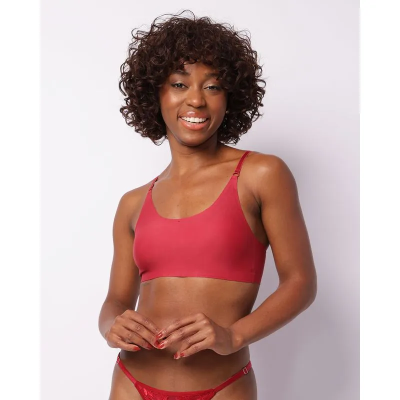 Sutiã Feminino Top Bojo Removível Sem Costura Vermelho G