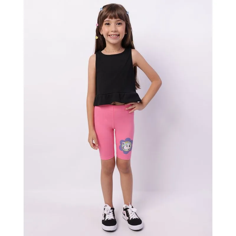 Bermuda Infantil Ciclista Everest Patrulha Canina Rosa 8