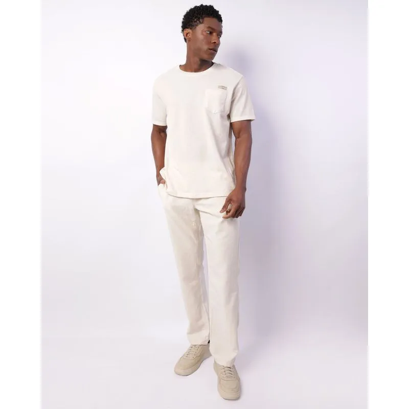 Calça Masculina Reta Cordão Bolsos Off White GG