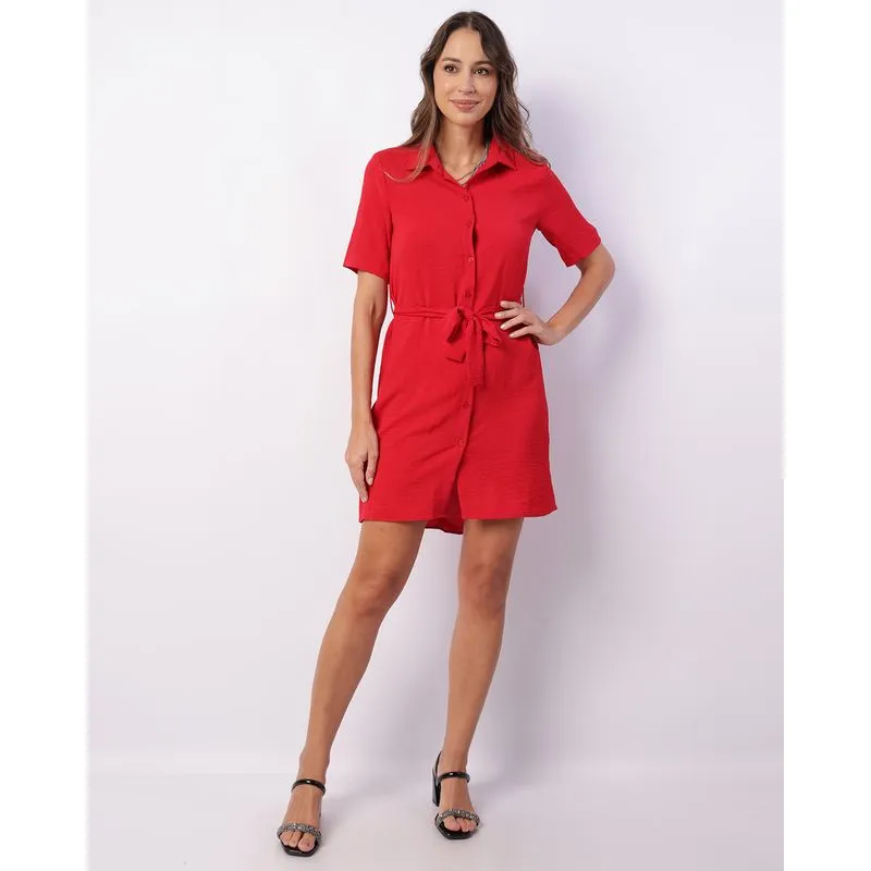 Vestido Feminino Berry & Co. Chemise Curto Vermelho GG