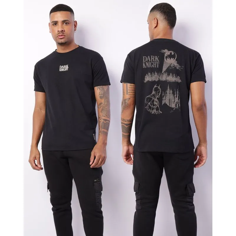 Camiseta Masculina Manga Curta Texturizada DC Comics Batman Preta P