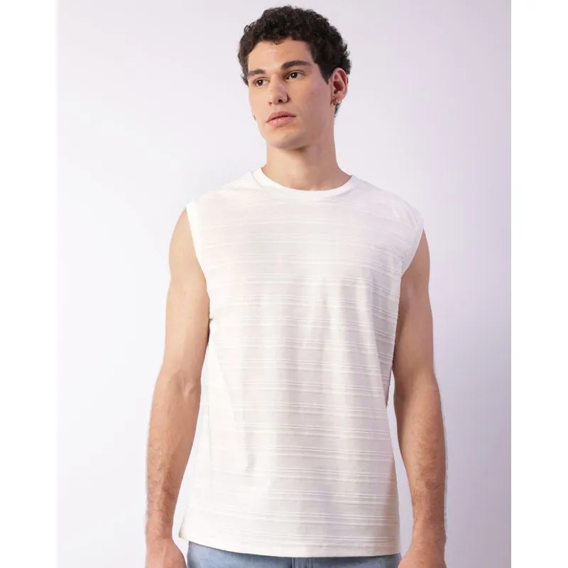 Regata Masculina Texturizada Off White GG