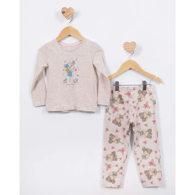 Pijama Bebê Estampa Fada Manga Longa Cinza 3