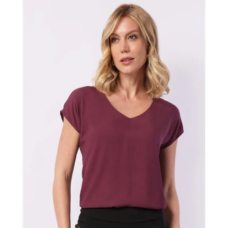Blusa Feminina Manga Curta Berry & Co. Roxa M