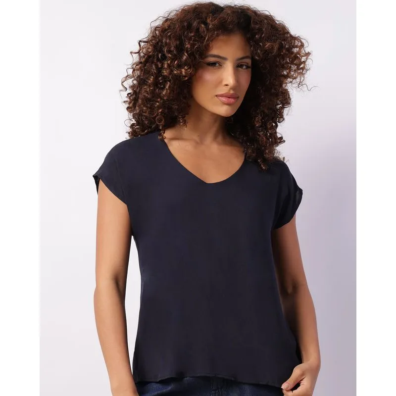 Blusa Feminina Berry & Co. Mullet Marinho GG