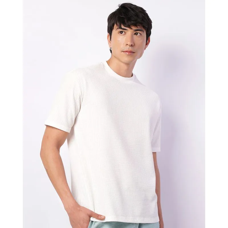 Camiseta Masculina Texturizada Manga Curta Off White P