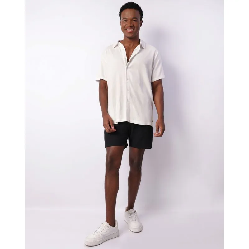 Short Masculino Texturizado Quadrile Bolso Cordão Preto P