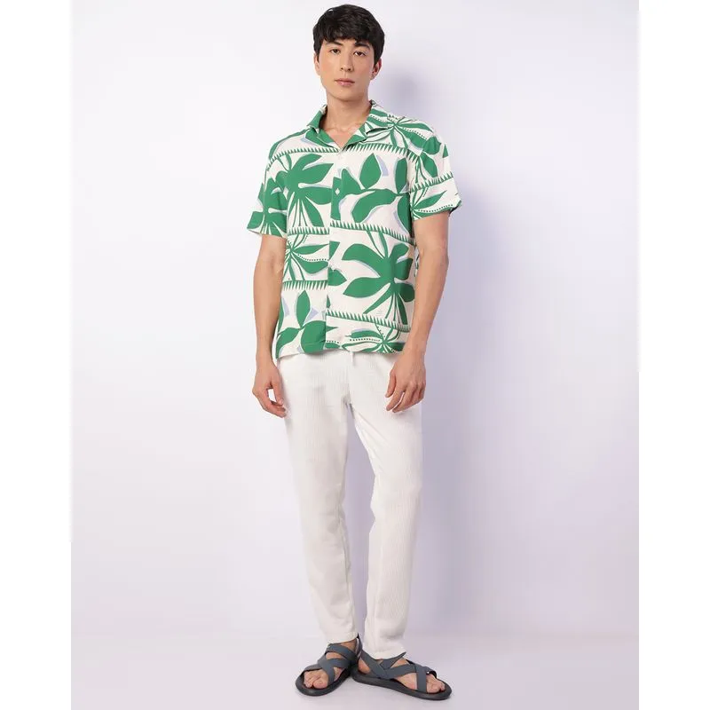 Calça Masculina Reta Texturizada Com Cordão Off White M