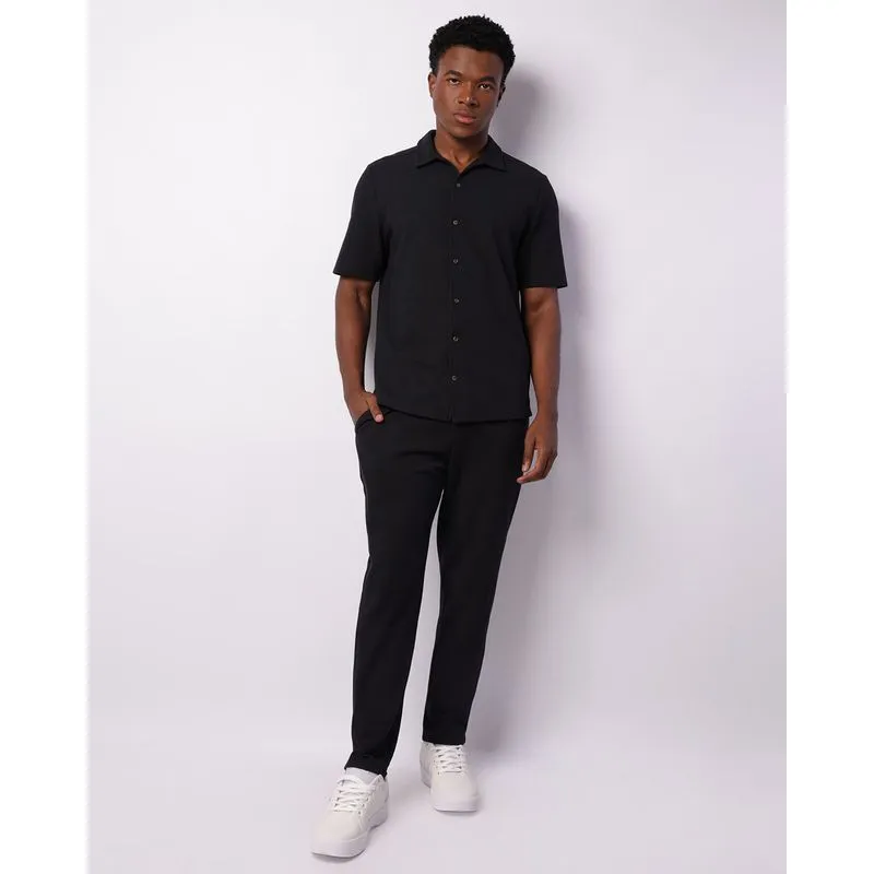 Calça Masculina Texturizada Cordão Preta G