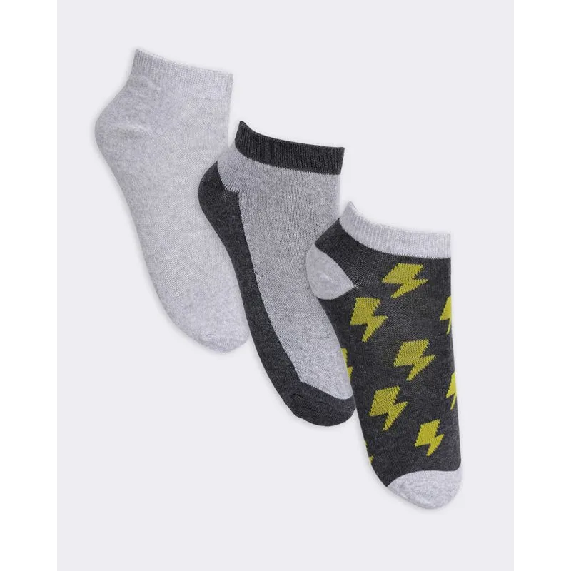 Kit 3 Pares De Meias Infantil Sapatilha Claika Cinza 22 A 25