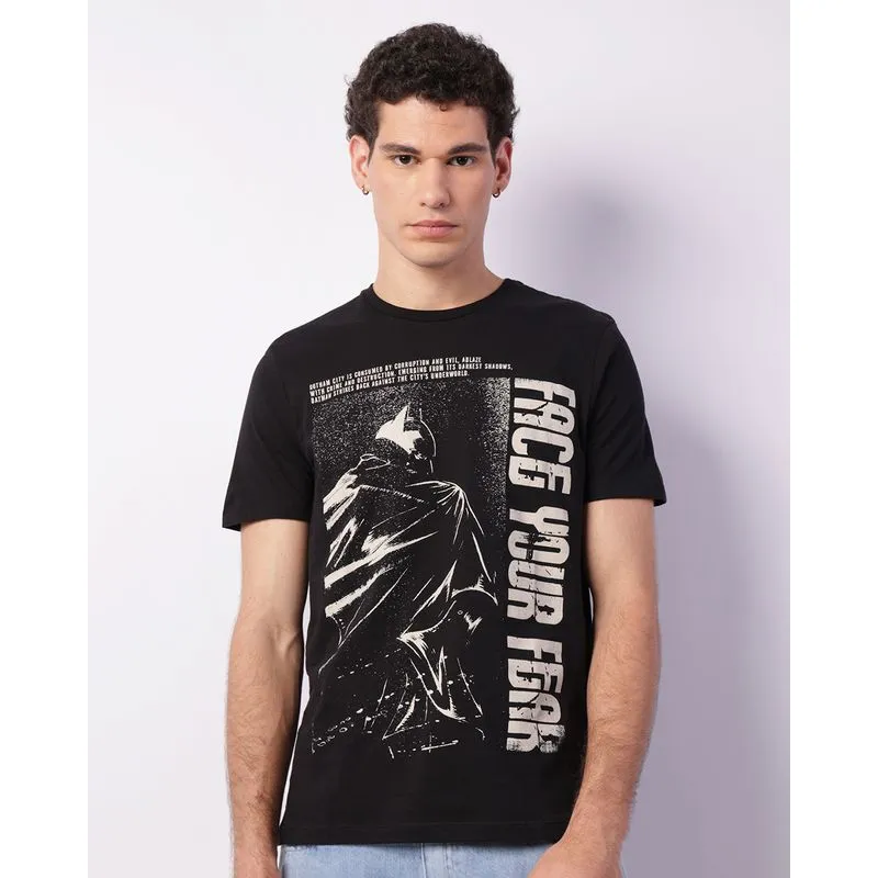 Camiseta Masculina DC Comics Batman Manga Curta Preta GG